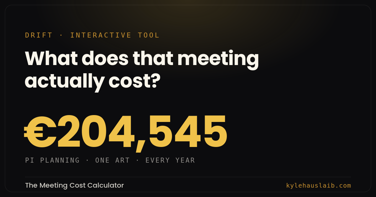 The Meeting Cost Calculator: a large yearly cost for a recurring meeting, with the question what does that meeting actually cost.